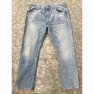 Levi 501 jeans button fly wide leg boot denim cut 38 waist 32 inseam